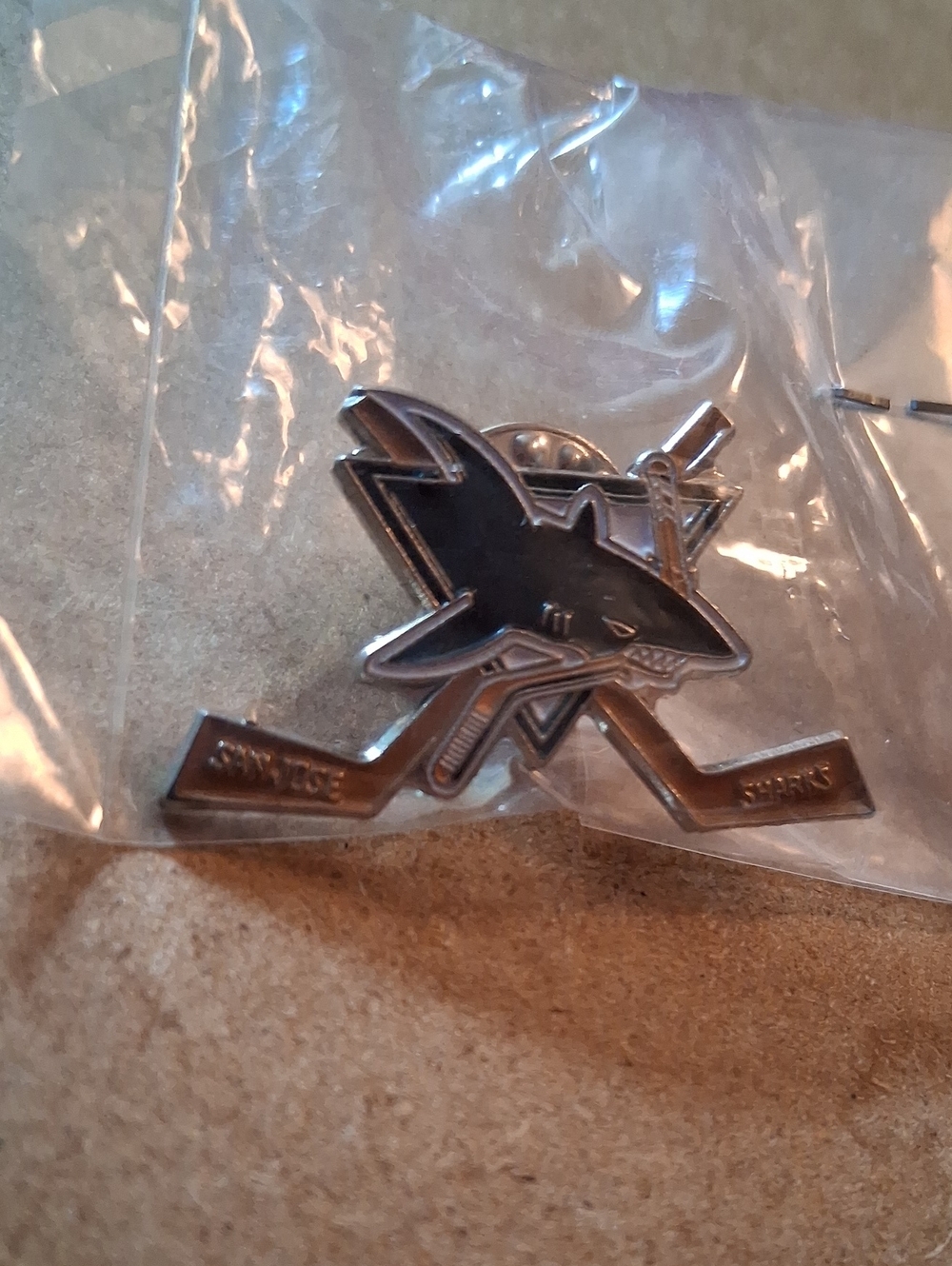 San Jose Sharks Metal Team Lapel Pin - Black & Silver